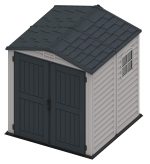 Plastic Garden Storage Shed 6 X 6 Ft Dark Grey Adobe Metal Roof - Image 8