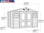 Plastic Garden Storage Shed 10 X 8 Ft Beige Brown Hinged Doors - Image 7