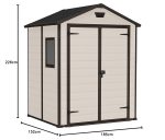 Garden Storage Shed 6 X 5 Ft Beige Resin Double Doors - Image 5