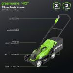 Cordless Lawn Mower 35cm 40L Bag 2x40V 2Ah Batteries Green - Image 2