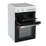 Freestanding Electric Cooker 68L Twin Cavity Ceramic Hob 4 Zones White - Image 6