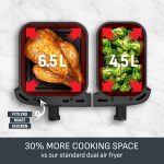 Dual Air Fryer 11L 8 In 1 2700W Touchscreen Java-Grey - Image 4