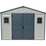 Plastic Garden Storage Shed 10.5 X 8 Ft Double Doors Lockable Dark Grey - Image 7