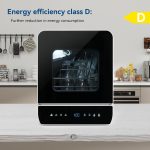 Portable Countertop Dishwasher 7 Programmes 4.8L Tank 3 Place Settings Black - Image 2