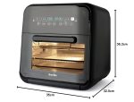 Air Fryer Oven 10L 2000W Digital Touch Fry Bake Dehydrate Black Grey - Image 10