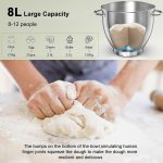 Stand Mixer 8L 6 Speeds Tilt-Head Stainless Steel Bowl Black - Image 2