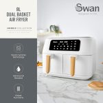 Air Fryer 8L Dual Basket 13 Presets Match Cook White - Image 2