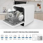 Portable Countertop Dishwasher 7 Programmes 4.8L Tank 3 Place Settings Black - Image 5