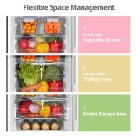 Freestanding Fridge Freezer 174L Low Frost Adjustable Thermostat LED Black - Image 4