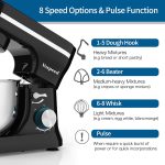 Stand Mixer 5-Quart 8-Speed 1000W Tilt-Head Black - Image 3