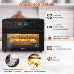 Air Fryer Oven 30L 1800W 20 Programs Rotisserie Black - Image 2