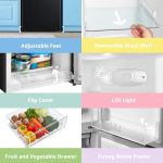 Freestanding Fridge Freezer 174L Low Frost Adjustable Thermostat LED Black - Image 7