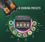 Dual Air Fryer 9L 2500W 8 Presets Digital Display Black - Image 3