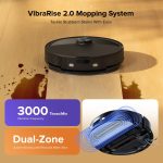 Robot Vacuum Cleaner with Mop 10,000 Pa Suction Dual Anti-Tangle Brushes Black - Image 4