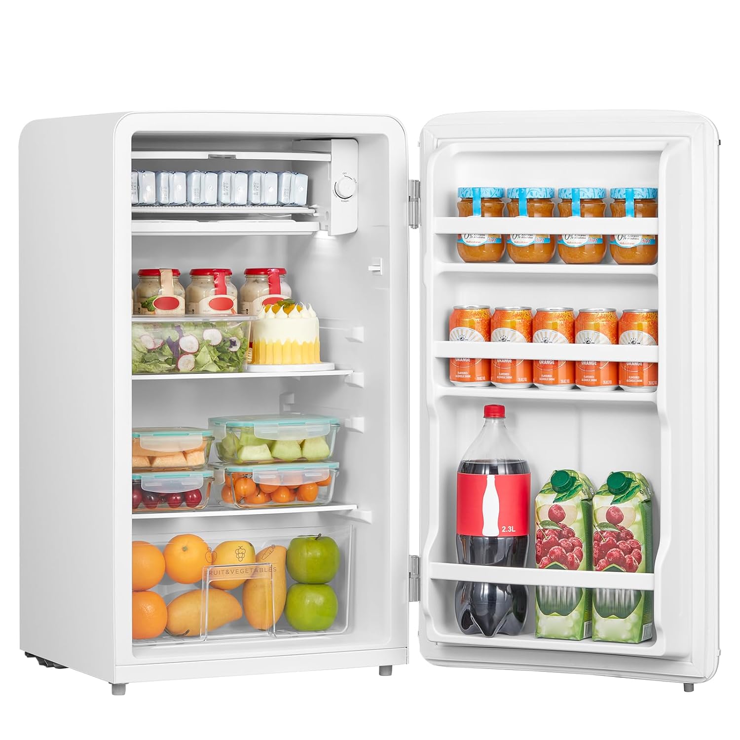 71QhHZlbsOL._SL1500.jpg Under Counter Fridge 93L Retro Chiller Box Adjustable Thermostat White - Image 1