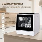 Table Top Dishwasher 5L 6 Programmes Built-In Water Tank White - Image 2
