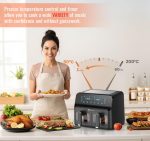 Dual Air Fryer 9L 2500W 8 Presets Digital Display Black - Image 6