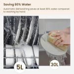 Table Top Dishwasher 5L 6 Programmes Built-In Water Tank White - Image 8