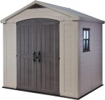 Resin Garden Storage Shed 8 X 6 Ft Brown Double Doors Lockable