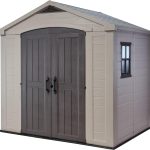 Resin Garden Storage Shed 8 X 6 Ft Brown Double Doors Lockable