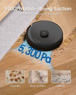 Robot Vacuum Cleaner 5300Pa LiDAR Navigation Auto-Empty Black - Image 4