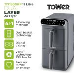 Dual Stack Air Fryer 11L 2460W 6 Presets Graphite - Image 2