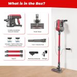 Cordless Stick Vacuum Cleaner 450W 45kPa Suction 60min Runtime Red - Image 9