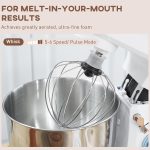 Stand Mixer 1400W 5L 6 Speeds Pulse Setting Stainless Steel Bowl White - Image 6