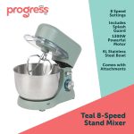 Stand Mixer 4L 1300W 8 Speeds With Pulse Function Teal - Image 2