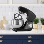 Stand Mixer 1300W 5.5L Stainless Steel Bowl 6 Speeds Pulse Black - Image 2