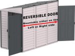 SideMate PLUS 4 x 8 Plastic Garden Shed 2.95 m² with Metal Foundation Kit Dark Grey - Image 9