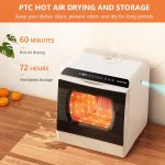 Table Top Dishwasher 6 Programs Touch Control Auto-Drying Baby Care Fruit Wash White - Image 7