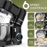 Stand Mixer 8L 6 Speeds Tilt-Head Stainless Steel Bowl Black - Image 4