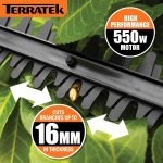 Corded Pole Hedge Trimmer 550W 2.5m Telescopic 45cm Blade 4-Position Head - Image 4