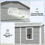 Plastic Garden Storage Shed 8 X 6 Ft Light Grey Aluminium Frame Lockable Door - Image 4