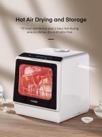 Countertop Dishwasher 5L 6 Programs Delay Start Air Dry White - Image 6