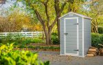 Garden Storage Shed 4 X 3 Ft Grey Resin Hinged Doors - Image 7