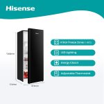Freestanding Fridge 165L 128Cm Auto Defrost Wine Rack Black - Image 2