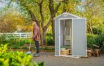 Garden Storage Shed 4 X 3 Ft Grey Resin Hinged Doors - Image 5