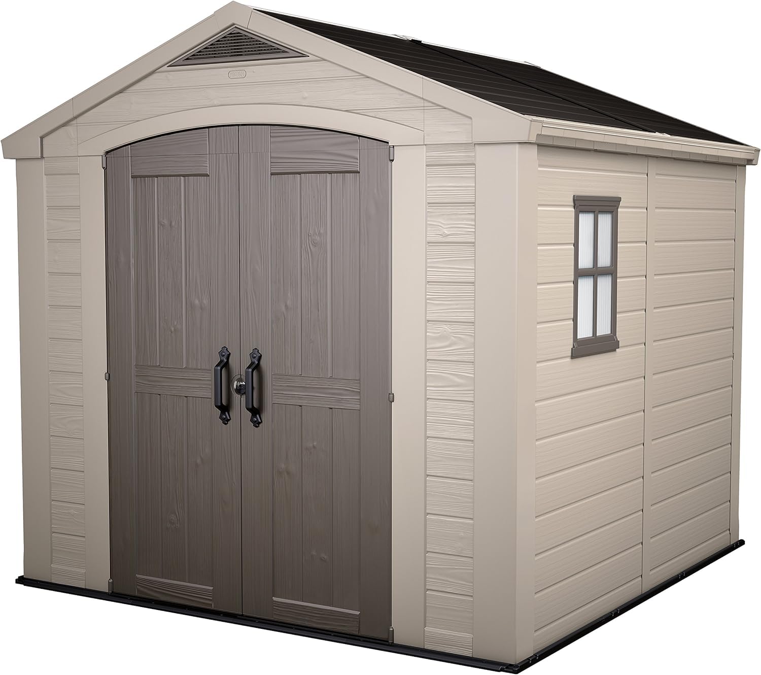 71X_tilozXL._SL1500.jpg Plastic Garden Storage Shed 8 X 8 Ft Beige Double Doors Lockable - Image 1