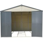 Plastic Garden Storage Shed 10.5 X 8 Ft Double Doors Lockable Dark Grey - Image 8