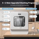 Portable Countertop Dishwasher 5L Tank 9 Programs 37cm Narrow White - Image 2