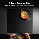Electric Cooker 130L Double Oven Ceramic Hob A Rated Black - Image 5