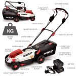 Cordless Lawn Mower 33cm 20V 4.0Ah Brushless Motor White - Image 9