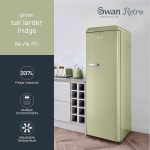 Tall Larder Fridge 337L 5 Shelves Frost Free Green - Image 2