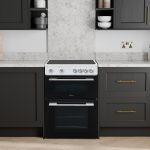 Freestanding Electric Cooker 68L Twin Cavity Ceramic Hob 4 Zones White - Image 2