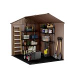 Resin Garden Storage Shed 8 X 6 Ft Brown Double Doors Lockable - Image 6
