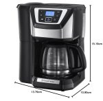 Bean To Cup Filter Coffee Machine 1025W 12 Cup Programmable Timer Stainless Steel - Image 7