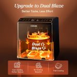 Dual Blaze Air Fryer 6.4L Top & Bottom Heating No Shaking Black - Image 2