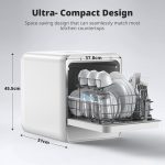 Portable Countertop Dishwasher 5L Tank 9 Programs 37cm Narrow White - Image 4